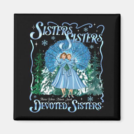 Devoted Sisters Merry Christmas White Xmas Pajamas マグネット (正面)