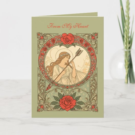 Devotion Vintage Art Nouveau Romance カード (正面)