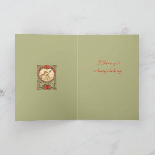 Devotion Vintage Art Nouveau Romance カード (内部)