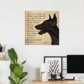 "Devotion" Vintage Style Doberman Poster ポスター (ホームオフィス)