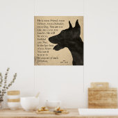 "Devotion" Vintage Style Doberman Poster ポスター (キッチン)