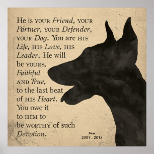 "Devotion" Vintage Style Doberman Poster ポスター