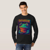DEVOUR - レトロ風フクロウのドット絵デザイン Tシャツ (正面フル)