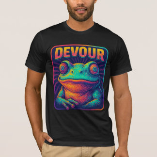 DEVOUR - レトロ風フクロガエル ピクセルアートデザイン Tシャツ