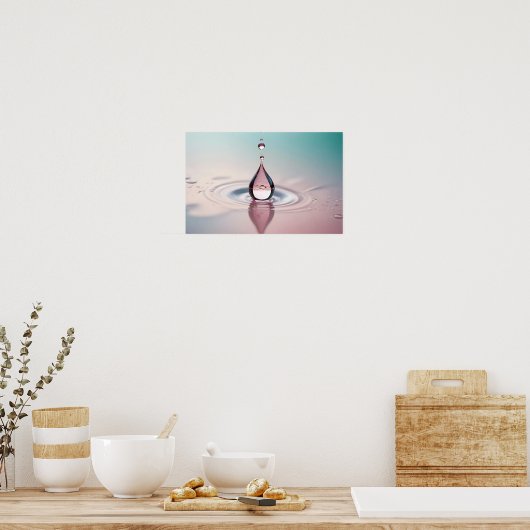 Dewdropクローズアップ水静かな自然シーズン ポスター (キッチン)