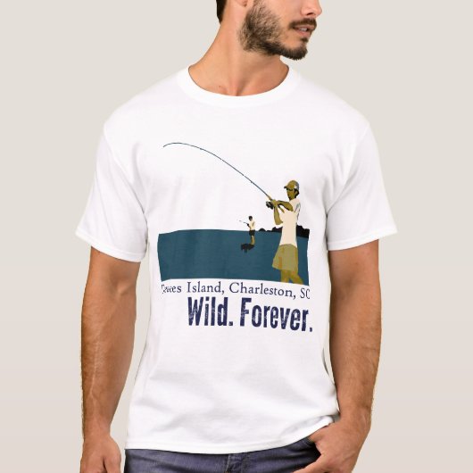 Deweesの島-青海原の沼地の魚釣り Tシャツ (正面)