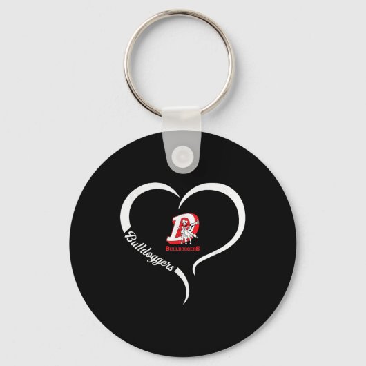 Dewey BuldoggersロゴハーフハートスローガンHs キーホルダー (正面)