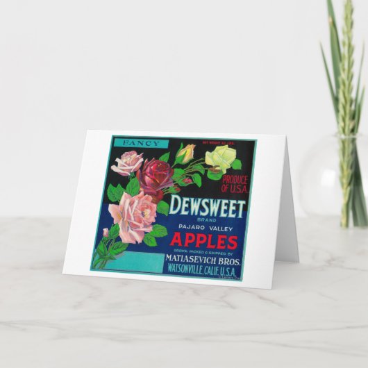 Dewsweet Appleの木枠LabelWatsonville、カリフォルニア カード (正面)