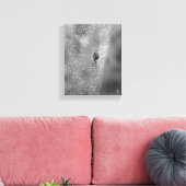 Dewyくもの巣の白黒スパイダー キャンバスプリント (インサイチュ (リビング))