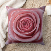 Dewy Pink Rose Pillow | Elegant Floral Decor クッション (ブランケット)