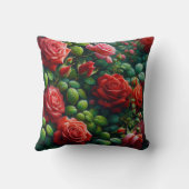 "Dewy Red Roses" クッション (裏面)