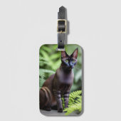 Dexterブラックシャム猫、荷物タグ ラゲッジタグ (正面縦)