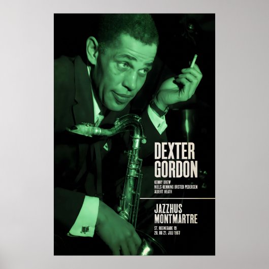 Dexter Gordon jazz poster - Live at Jazzhus ポスター (正面)