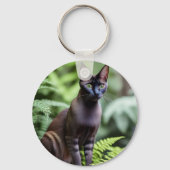 Dexter The Black Siamese Cat、キーリング キーホルダー (正面)