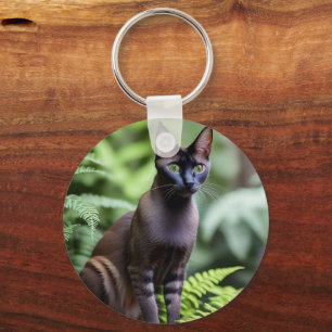 Dexter The Black Siamese Cat、キーリング キーホルダー