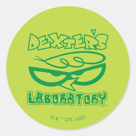 Dexter's Laboratory顔ロゴ ラウンドシール (正面)