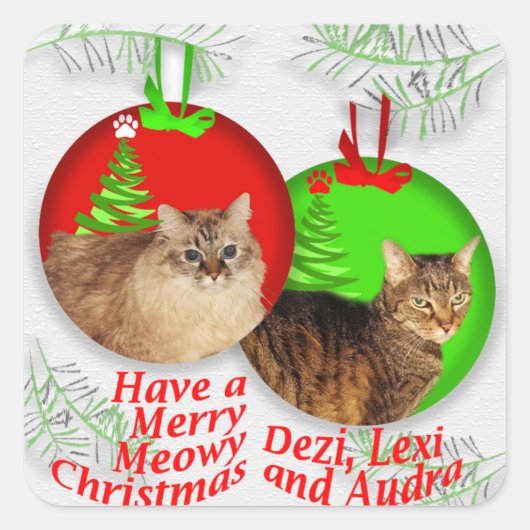 Deziz World Christmas Stickers スクエアシール (正面)