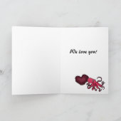 DF – かわいい子犬とタコのバレンタインデー シーズンカード (内部)