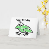 DF – 漫画おもしろいカエル誕生日カード カード (黄色い花)