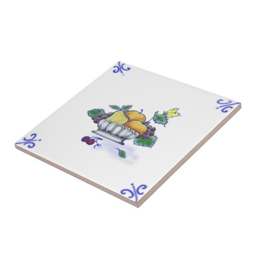 DFB09デルフトの果物かごのデザインのセラミックタイル タイル (側面)