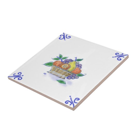 DFB10デルフトの果物かごのデザインのセラミックタイル タイル (側面)