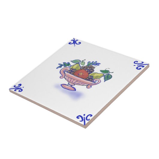 DFB12デルフトの果物かごのデザインのセラミックタイル タイル (側面)