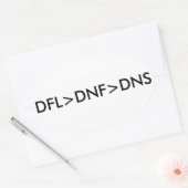 「DFL」>「DNF」>「DNS」 楕円形シール (封筒)