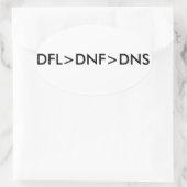 「DFL」>「DNF」>「DNS」 楕円形シール (バッグ)