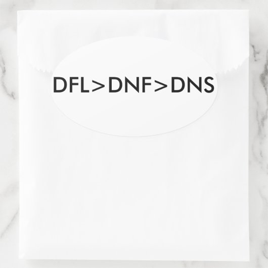 「DFL」>「DNF」>「DNS」 楕円形シール (バッグ)