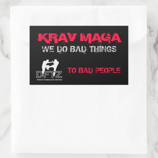 DFTZ STICKER KRAV MAGA 長方形シール (バッグ)