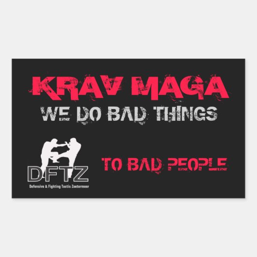 DFTZ STICKER KRAV MAGA 長方形シール (正面)