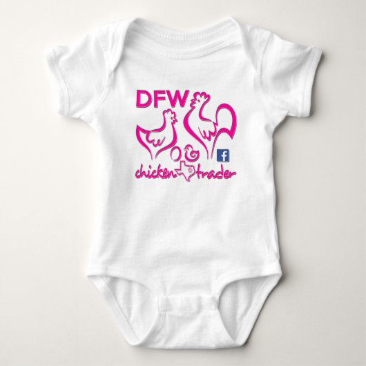DFWの鶏の貿易業者かピンクのグラフィック Tシャツ (正面)