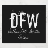 DFWダラスエアポートコードタイポグラフィ ビールラベル (シングルラベル)