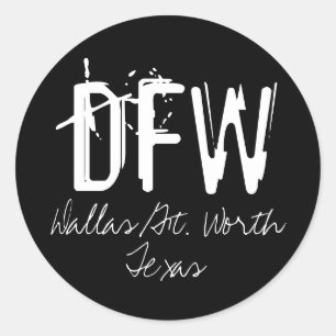 DFWダラスエアポートコードタイポグラフィ ラウンドシール