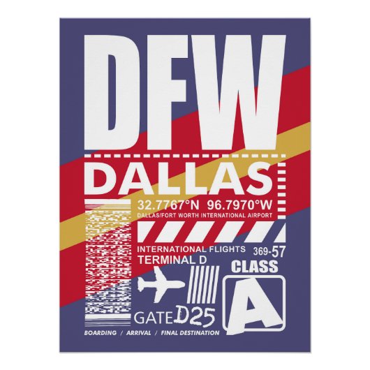 DFWダラスエアポート ポスター (正面)