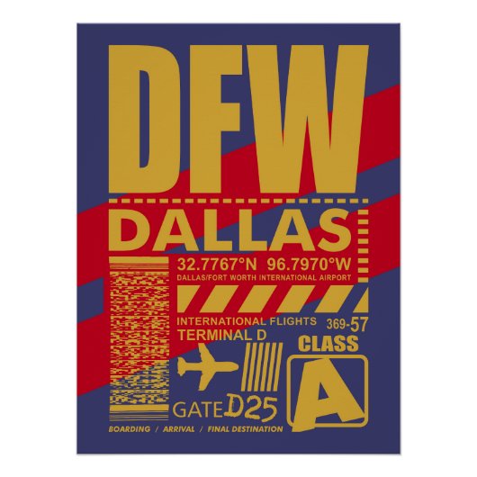 DFWダラスエアポート ポスター (正面)