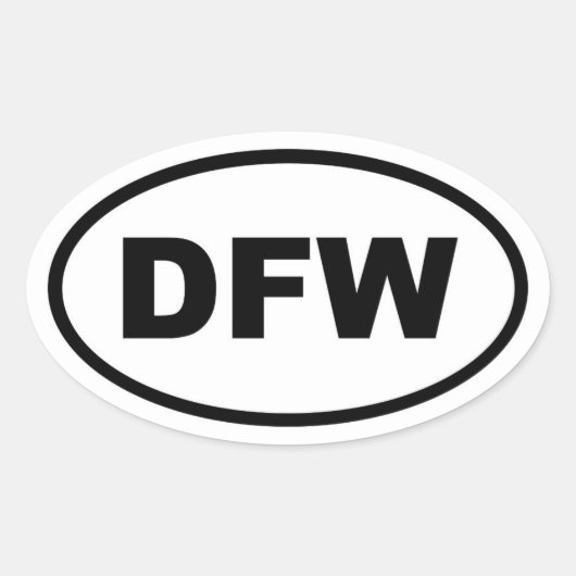 DFWダラスフォートワース 楕円形シール (正面)
