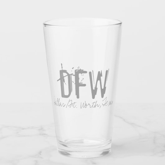 DFW DAllas空港コードタイポグラフィ タンブラーグラス (正面)