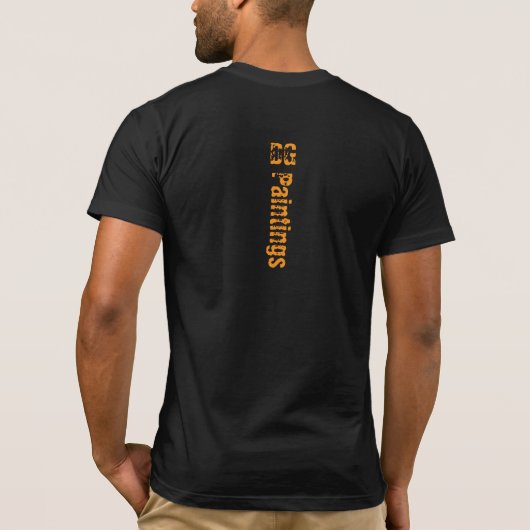 DGペインティングサンセットウォーターサイド反射Tシャツ Tシャツ (裏面)