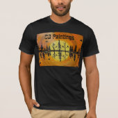 DGペインティングサンセットウォーターサイド反射Tシャツ Tシャツ (正面)