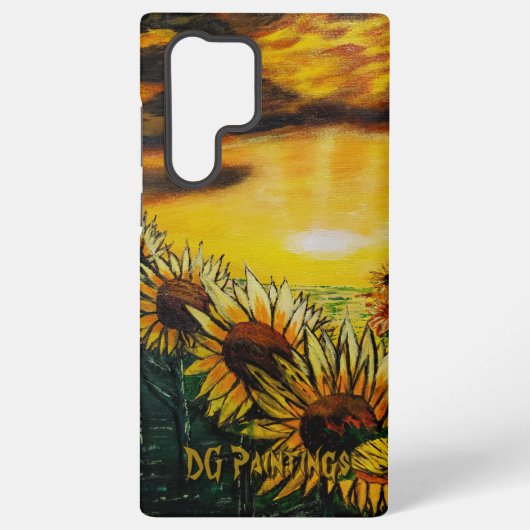 DGペインティングス ひまわりの花畑 フォンケース SAMSUNG GALAXYケース (裏面)