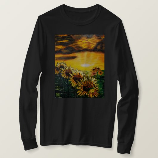 DGペイントのひまわり畑 Tシャツ (デザイン正面)