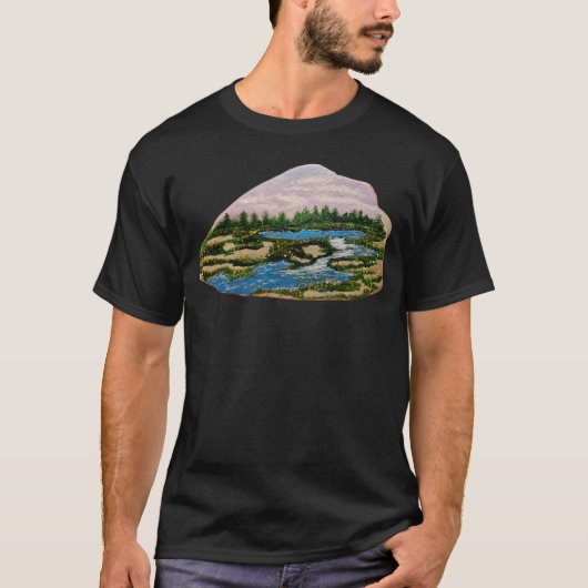 DG Paintings 岩の滝Tシャツ Tシャツ (正面)