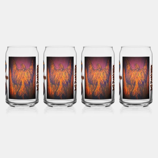 DG Paintings Fire Phoenix Drinkware Set ガラス缶 (裏面)