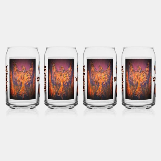 DG Paintings Fire Phoenix Drinkware Set ガラス缶 (正面)