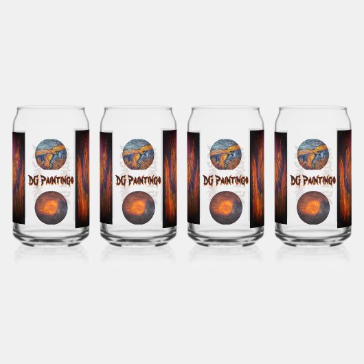DG Paintings Fire Phoenix Drinkware Set ガラス缶 (左)