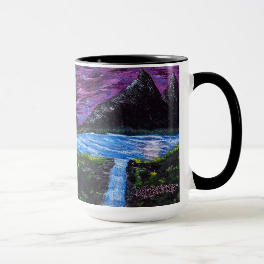 DG Paintings Full Moon Flower Valley Mug マグカップ (右)