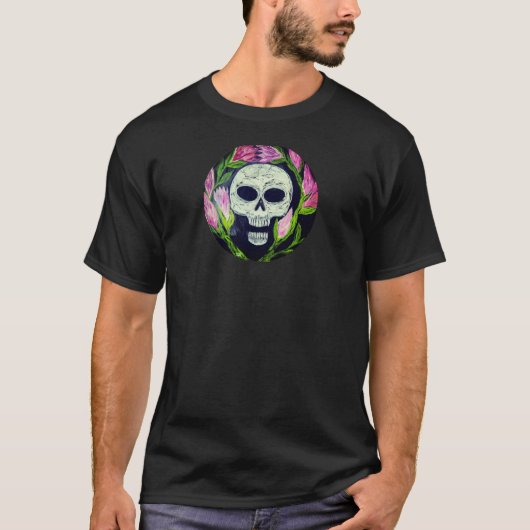 DG Paintings Skull and Rose shirt Tシャツ (正面)