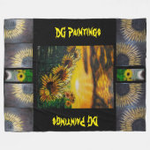 DG Paintings Sunflower Fields Blanket フリースブランケット (正面(横))