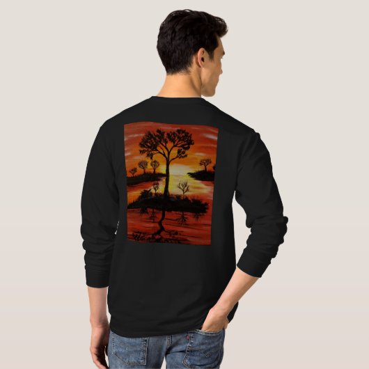 DG Paintings Sunset reflections long sleeve (2) Tシャツ (裏面フル)